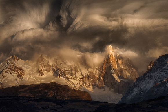 Storm over the mountains spikes